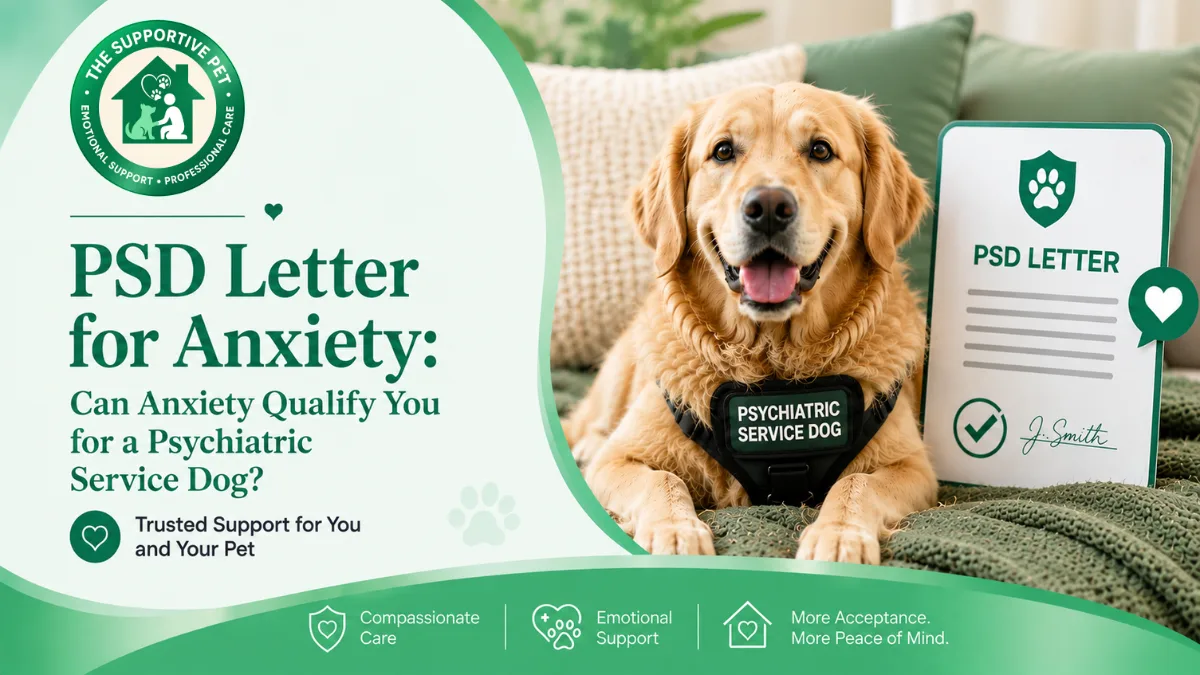 PSD Letter for Anxiety: Can Anxiety Qualify You for a Psychiatric Service Dog?